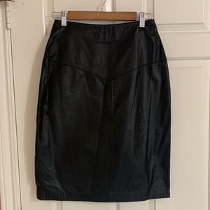 Venezia Original Sportswear Vintage Black leather pencil skirt 10 (modern 4)